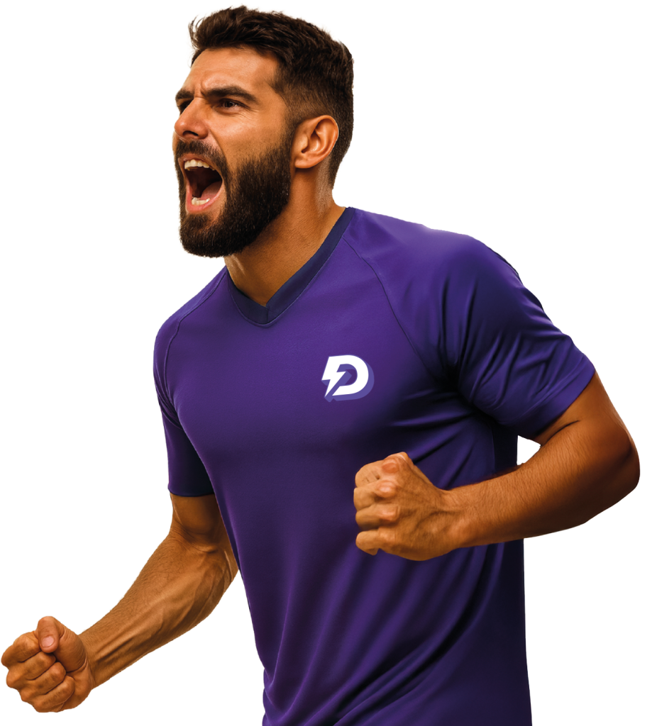 Jogador de futebol, imagem institucional da Destra